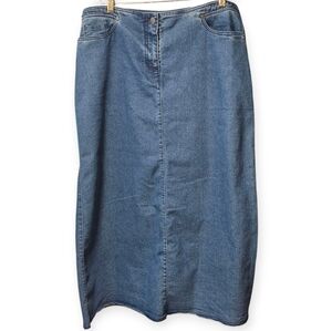 Woolrich Classic Blue Denim Maxi Skirt Women's Plus Size 14